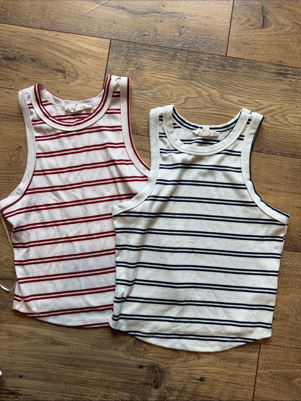 Striped Tank Top - White with Red & White with Navy